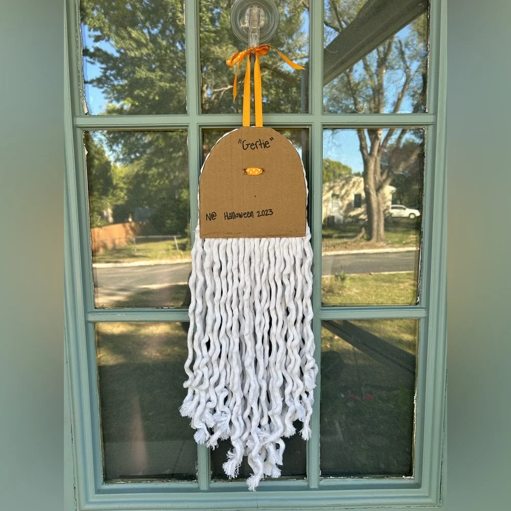 Handmade Halloween Decor DIY Hand Craft Boho Rope Ghost Spooky Hanging Wall Art